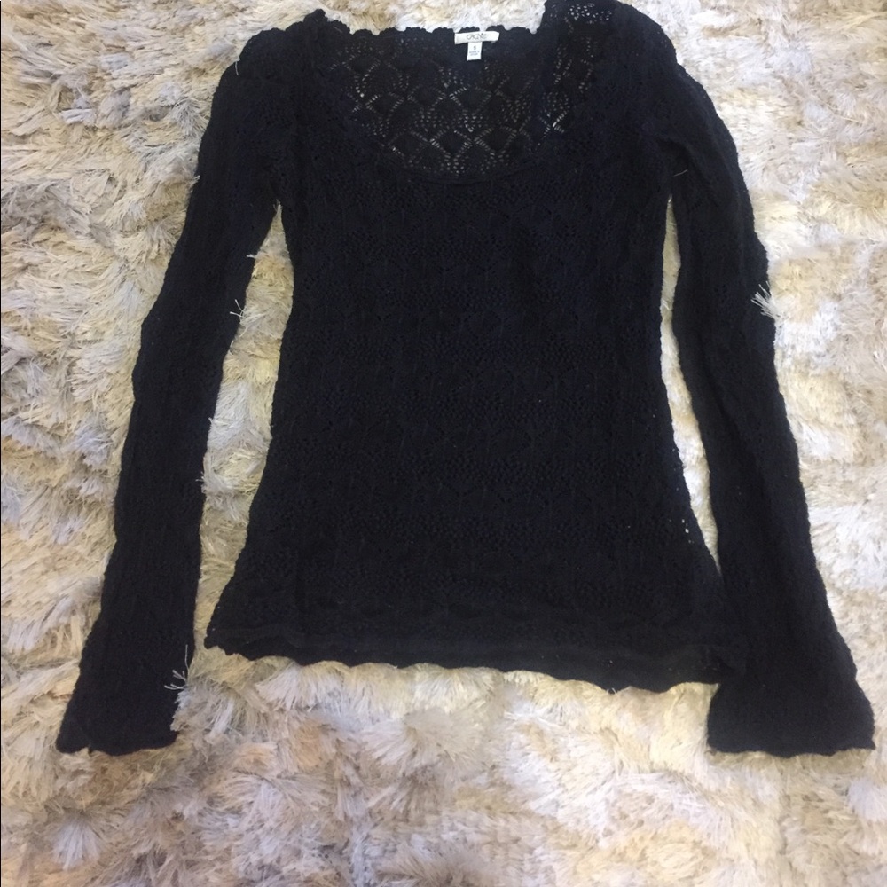 crochet sweater black
